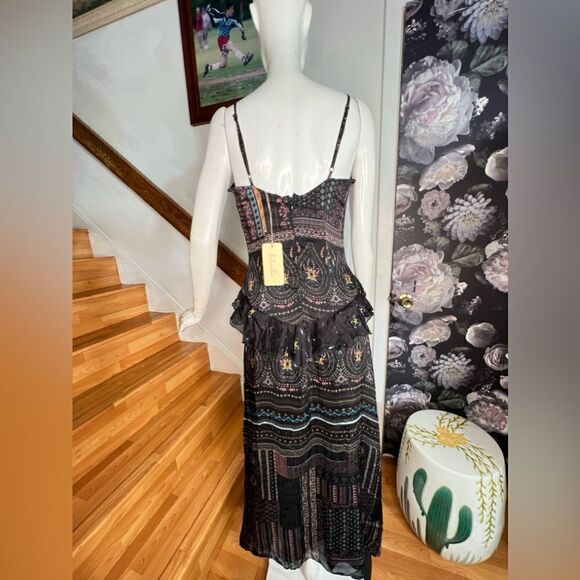 Anthropologie Let Me Be Sheer Printed V-Neck
Midi Dress/ size S - Picture 9 of 12